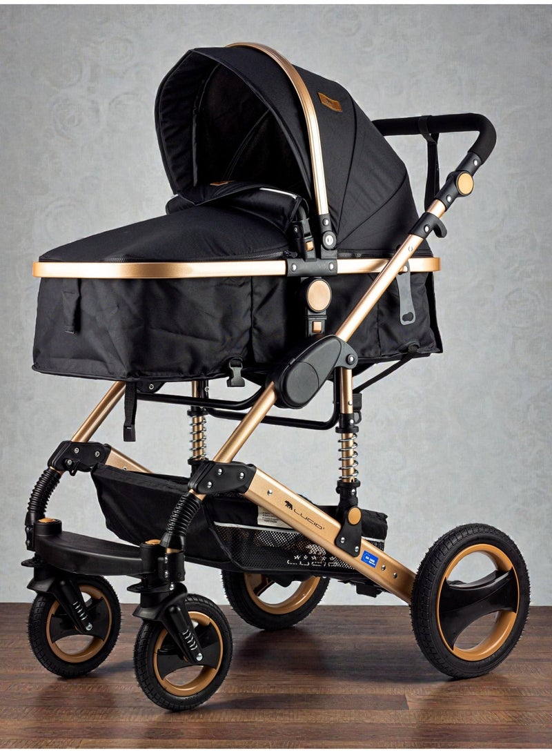 لوسيد سترولر بيبى فاخره كاريكوت الحجم الكبير من لوسيد لون اسود موديل - SENA PLUS - Image 2